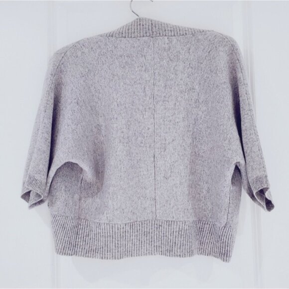 Vintage Y2K Banana Republic Italian Cashmere/Wool Open Cropped Curved Shrug - Picture 2 of 8